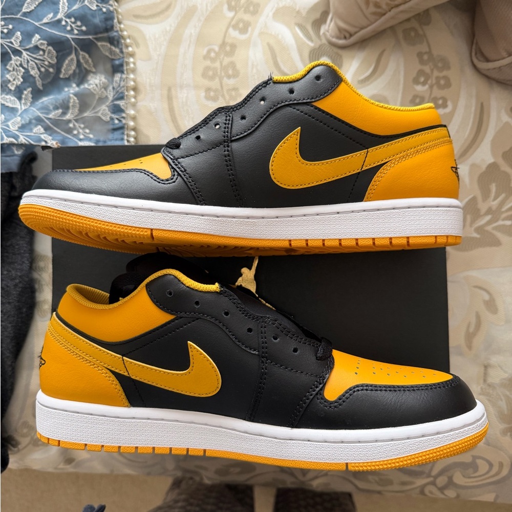 New in box Nike Air Jordan 1 Low in the "Yellow Ochre" colorway. Men’s size 10